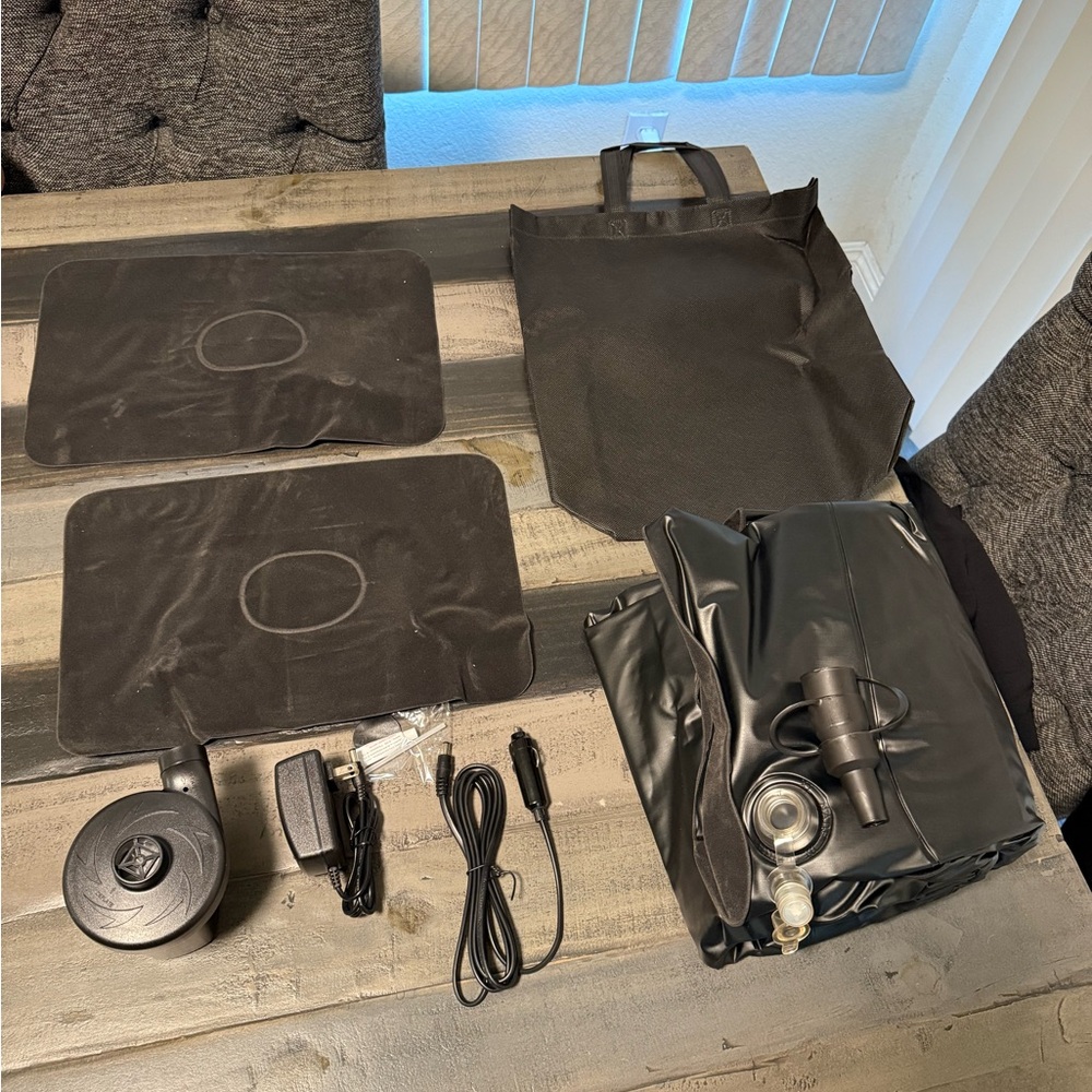 Black Inflatable Mattress with Accessories